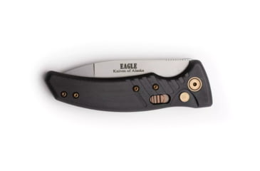 Image of Knives of Alaska Eagle Auto Automatic Folding Knife, 2.9in, CPM MagnaCut Stainless Steel, Spear Point Blade, G10, Black Handle, 00957FG