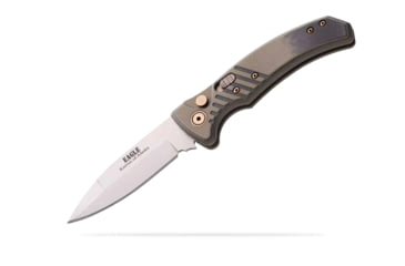 Image of Knives of Alaska Eagle Auto Automatic Folding Knife, 2.9in, CPM MagnaCut Stainless Steel, Spear Point Blade, G10, Black/OD Handle, 00956FG