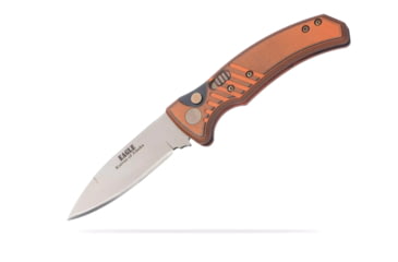 Image of Knives of Alaska Eagle Auto Automatic Folding Knife, 2.9in, CPM MagnaCut Stainless Steel, Spear Point Blade, G10, Orange/Black Handle, 00958FG