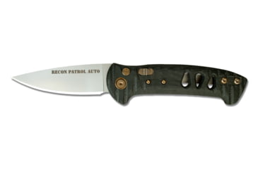 Image of Knives of Alaska Recon Patrol Auto Automatic Folding Knife, 3in, CPM MagnaCut Stainless Steel, Drop Point Blade, G10, Orange/Black Handle, 00924FG