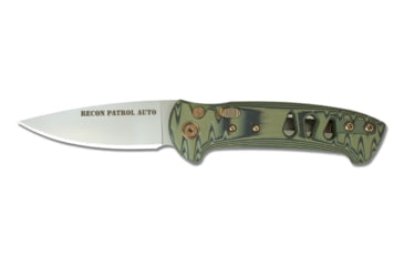 Image of Knives of Alaska Recon Patrol Auto Automatic Folding Knife, 3in, CPM MagnaCut Stainless Steel, Drop Point Blade, G10, Black Handle, 00923FG