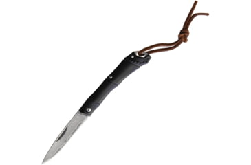 Image of Komoran Bamboo Damascus Folder Folding Knife, 2.13 Damascus steel blade, Black pakkawood handle, BF210637