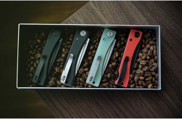 Image of Kubey Akino Black Folding Knife, 4in Closed, 3in Bead Blast 14C28N Sandvik SS Blade, Black G10 Handle, KU2102A