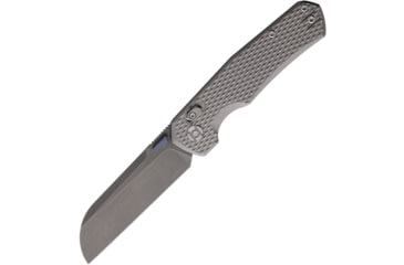 Image of Kunwu Knives Chad Diamond Ti Folding Knife, 3.77in, PM60 Steel, Sheepsfoot, Tinanium Gray Handle, SX703T-1