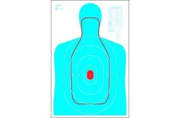 Image of Law Enforcement Targets B-27E And FBI Q Combination Target 23x25 Inches Blue And Red 100 Per Package