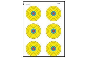 Image of Law Enforcement Targets High Visibility Fluorescent 6 Bulls-Eye Target 17.5x23 Inches 100 Per Package