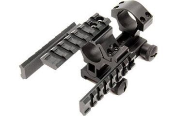 Image of Leapers AR-15 Carry Handle Mount with Integral Tactical Rings &amp; Picatinny Tri-Rails, Complete with Flat Top Adaptor MNT-168R25