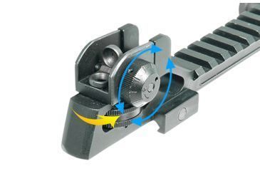 Leapers UTG A2 Rear Sight Assembly w/ Riser Mount | MNT-95RS05