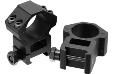 Image of Leapers UTG ACCUSHOT 1in/2PCs High Profile Picatinny/Weaver Rings, Black, RGWM-25H4