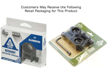 Image of Leapers UTG ACCUSHOT 1in/2PCs High Profile Picatinny/Weaver Rings, Black, RGWM-25H4