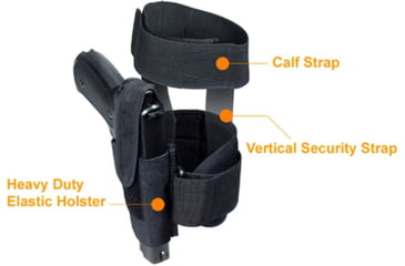 Image of UTG Pro Concealed Ankle Holster, Fits Most Compact &amp; Subcompact Pistols, Ambidextrous, Black, PVC-H190B