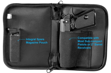 Image of Leapers UTG Discreet Handgun Case for Sub-compact Pistol and Revolver, Black, PVC-PC380