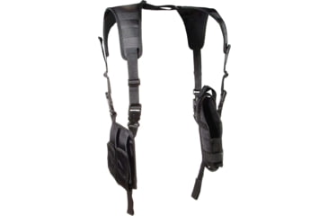 Image of Leapers UTG Law Enforcement Vertical Shoulder Holster, Heckler &amp; Koch MP5/Uzi Submachine Gun, Ambidextrous, Black, PVC-H175B