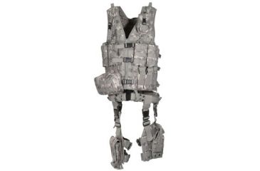 Image of Leapers UTG Modular 10 Piece Complete Web Vest &amp; Holster Kit - Army Digital PVC-V747KTR