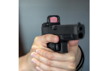 Image of Leapers UTG OP3 Micro SLS, Red Dot, 4 MOA Dot, Anodized Finish, Black, RMR Footprint, Side Loading Battery