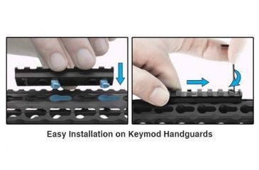 Image of Leapers UTG PRO 3.14in 8-Slot Keymod Picatinny Rail Section, Black MTURS04M
