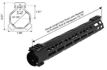 Image of Leapers UTG PRO Forerunner 14in M-LOK Free Float Handguard, Black, MTU046SPM