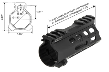 Image of Leapers UTG PRO Forerunner 5in M-LOK Free Float handguard, Black, MTU049SPM