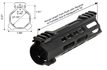 Image of Leapers UTG PRO Forerunner 7in M-LOK Free Float Handguard, Black, MTU044SPM