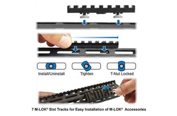 Image of Leapers UTG PRO M-LOK AR15 Free Float Handguard, 13in, Super Slim, Black, MTU006SSM