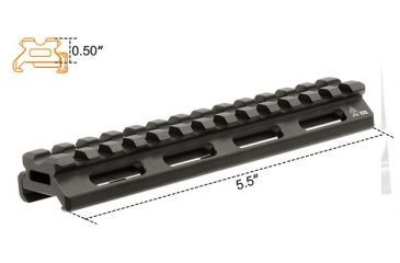 Image of Leapers UTG Super Slim Picatinny Riser Mount, 0.5in Height, 13 Slots MT-RSX5L