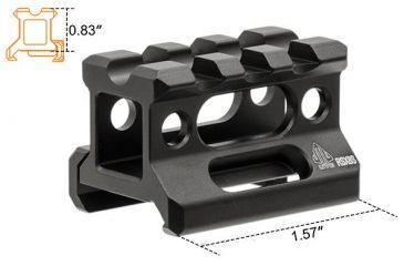Image of Leapers UTG Super Slim Picatinny Riser Mount, 0.83in Height, 3 Slots MT-RSX8S