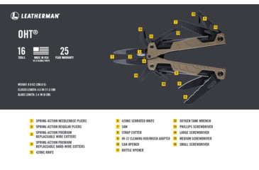 Image of Leatherman OHT Multi-tool - Coyote Tan w/ Molle Brown Sheath 831626