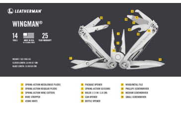 Image of Leatherman Wingman Multi Tool, Stainless Steel 831426