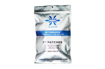 Image of Legend Outdoor Gear Aftershock, Cotton Patches, 1 1/8" Square, 500 Count, White, AS-CP-118-500