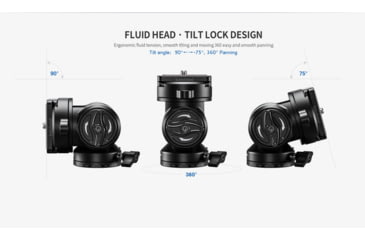 Image of Leofoto BV-1 Mini Fluid Head for Optics w/Handle, Arca Compatible, Black, BV-1