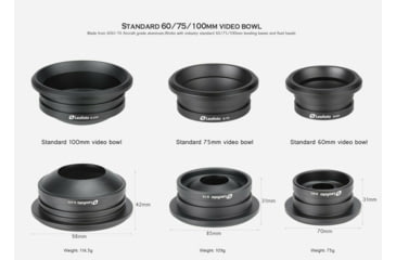 Image of Leofoto Gitzo 5 Series and LM/N-4 Series BA-100 100mm Half-Bowl Video Head Adapter, Black, BA-100