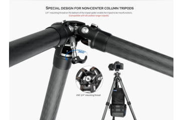 Image of Leofoto HK-01 Tripod Weight Hook 1/4 Thread w/LS Ranger Tripods w/o Leveling, Black, HK-01