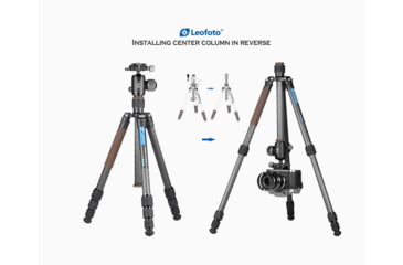 Image of Leofoto LX-224CT/XB-32Q Reversible Travel Tripod w/ Ball Head Set, Black, LX-224CT+XB-32Q