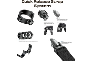 Image of Leofoto QDM-1 1/4 Screw, Push Button QD Modular Tripod Strap, Black, QDM-1