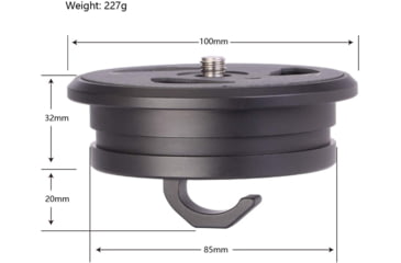 Image of Leofoto TP-75 3/8 Flat Top Plate Adapter for 75mm Bowl, Black, TP-75