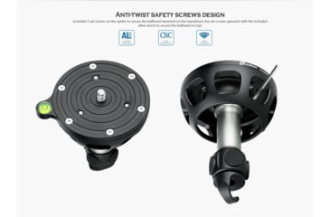 Image of Leofoto YB-100LP Leveling Base w/ Handle for 100mm Bowl - 3/8, Black, YB-100LP