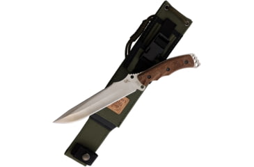 Image of Linton Cutlery Rubber Fixed Blade Knife, 12in Overall, 6.75in Stonewash Stainless Blade, Brown Rubber Handle, Nylon Sheath, L95049