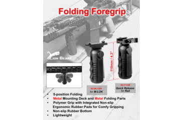 Image of Lion Gears SG-F110R Compact Folding Grip, Quick Release, 5-position, Black, SG-F110R