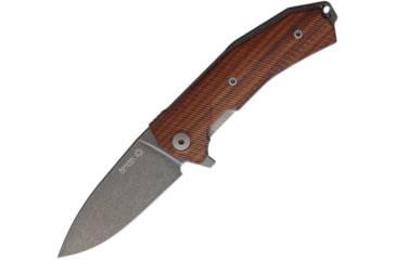 Image of Lionsteel KUR Linerlock Santos Folding Knife, 3.5in Black Stonewash Sleipner Tool Steel Drop Point, Santos Wood Handle, Pvd Coated Blade, KUR BST