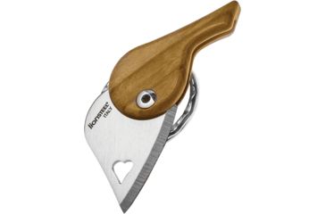 Image of Lionsteel LionBeat Heart Olive Wood Folding Knife,1.125in,440 Stainless Steel,Standard Edge,Brushed,Brown,Wood Handle LSTLBUL