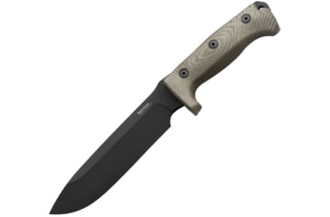 Image of Lionsteel M7 Fixed Blade Black Knife, 7 black Mil-Spec coated Sleipner tool steel blade, Green canvas micarta handle, M7B CVG