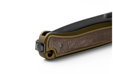 Image of Lionsteel Skinny Framelock Folding Knife by Michele Pensato, 4.5in Closed, 3.5in Black Stonewash CPM MagnaCut Stainless Blade, Green Aluminum Handle, SK01AGB