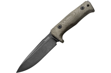 Image of Lionsteel T5 Fixed Blade Black Knife, 5 Niolox tool steel blade, Green canvas micarta handle, T5B CVG