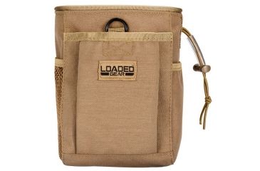 Image of Loaded Gear CX-700 Drawstring Dump Pouch, Compatible w/ Molle System, Dark Earth, 5.5 x 3 x 7.5 in BI12626