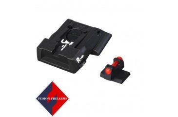 Image of LPA SPS Fully Adjustable Black Serrated Rear Red Fiber Optic Front Sight Set For S&amp;W Military and Police M&amp;P, Black, SPS02SW6F