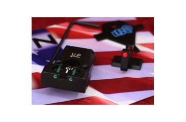 Image of LPA TTF Fiber Optic Adjustable Sight Set For Browning GP Vigilant, GP MK3, GP Pract. GP 40 S&amp;W w/ Dove Front, Black, TTF62BN
