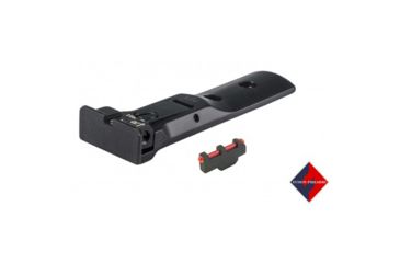 Image of LPA TXT Fully Adjustable Black Serrated Rear Sight Set w/Fiber Optic Pin Style Front Sight For S&amp;W Revolver, Black, TXT0407F1