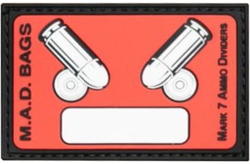 Image of Lyman MAD Bag Patches, 2x3in, Red/White, 7837861
