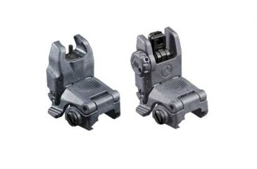 Image of Magpul MBUS Front and Rear Flip Sights Set, Grey, MPIMAG247GRY-KIT2