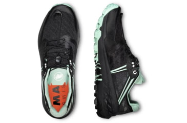 Image of Mammut Sertig TR Low Running Shoe - Mens, Black/Neo Mint, 10.5US, 3030-04940-00733-1105
